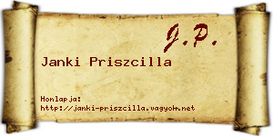 Janki Priszcilla névjegykártya